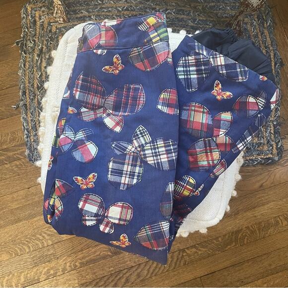 Vintage 70s 80s Aspen Ski Snow Pants Retro Butterfly Plaid Print XL - Picture 1 of 13